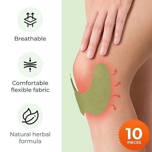 Herbal Self-Heating Knee Comfort Patches – Warm Therapy Pads (Pack of 10/20/30)