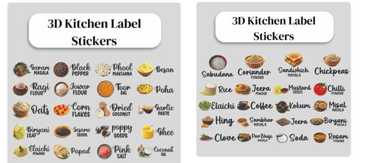 Waterproof Kitchen Spice Jar Label Stickers – 60 Pre-Printed UV DTF Labels
