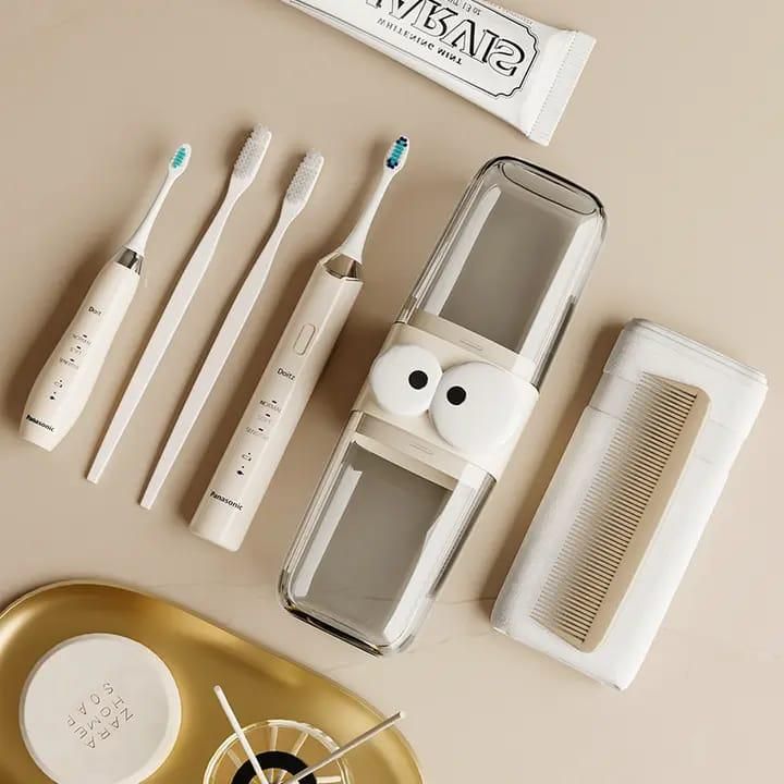 Portable Travel Toothbrush Case with Storage Compartment