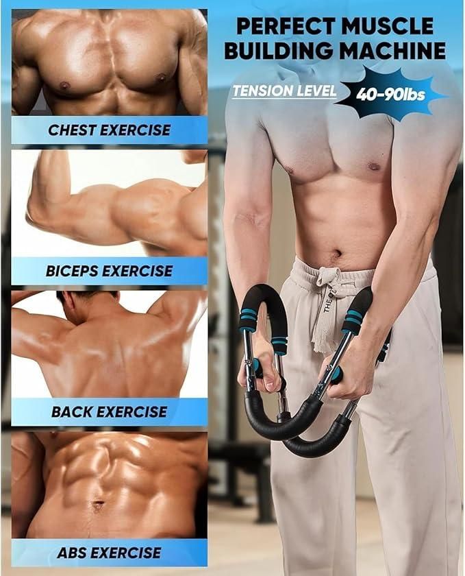 Adjustable Chest Expander Resistance Bar – Upper Body Workout Equipment