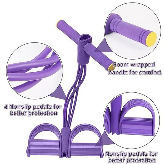 4-Tube Pedal Puller Resistance Band – Home Yoga & Fitness Trainer