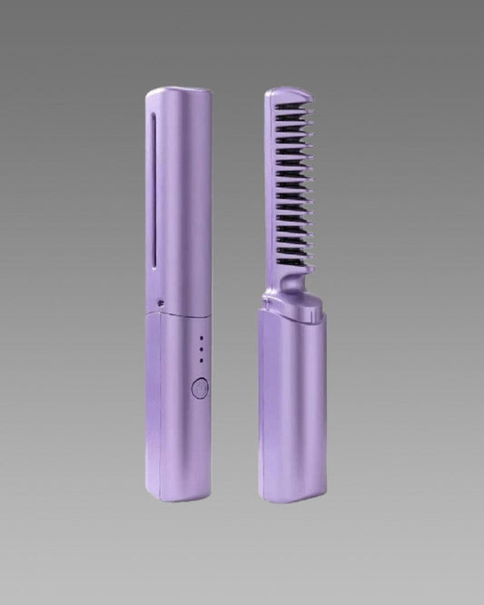 Meneflix Portable Mini Cordless Hair Straightener – Rechargeable Adjustable Hot Comb