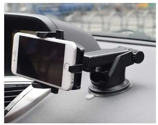 Revolex Zoom Star Pros Car Mobile Holder for Dashboard & Windshield – 360° Rotatable Phone Mount (Black)