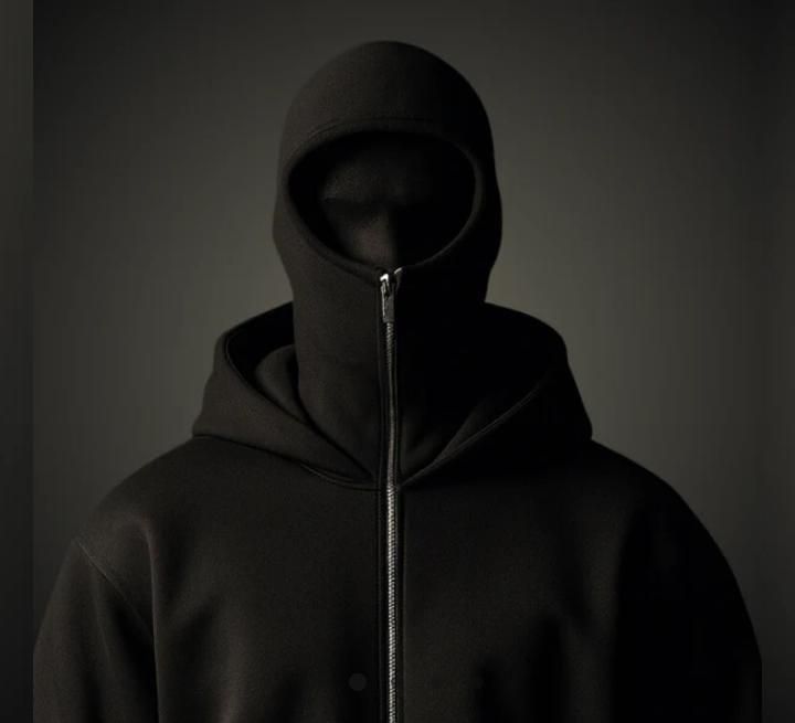 Men’s Black Zipper Hoodie with Built-in Face Mask – Full Sleeve Streetwear