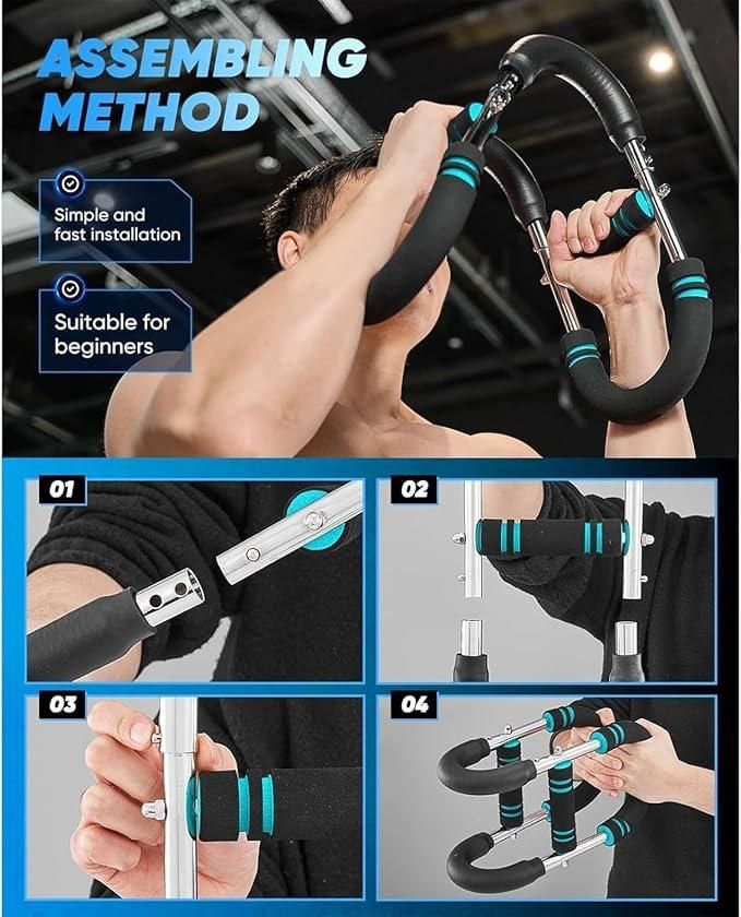 Adjustable Chest Expander Resistance Bar – Upper Body Workout Equipment