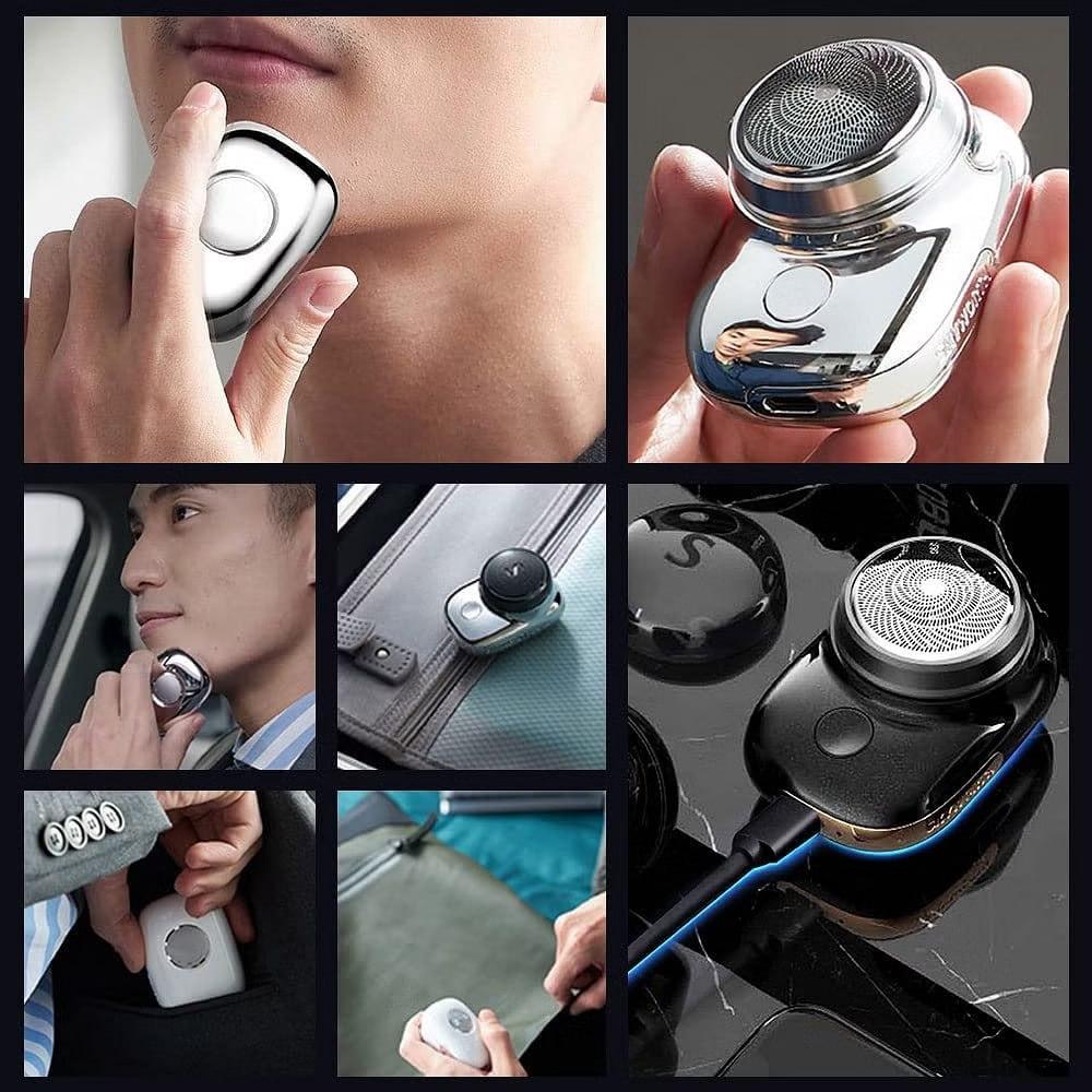 Portable Mini Electric Shaver for Men – USB Rechargeable Pocket Beard & Body Trimmer