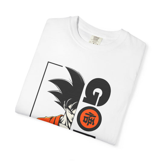 Goku Vertical Kanji Anime Oversized T-Shirt – Dragon Ball Streetwear Graphic Tee for Men & Women